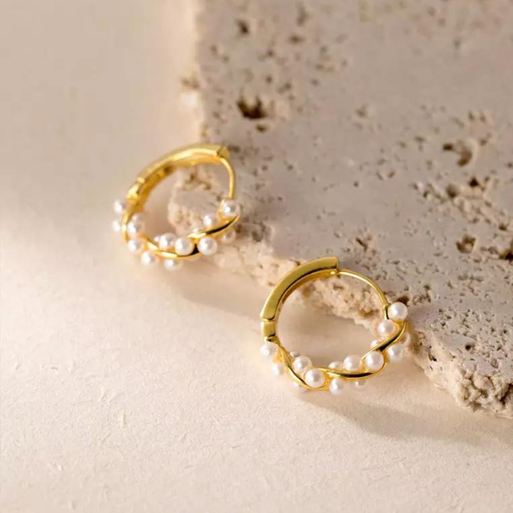 Boucles d'oreilles en perles artificielles - Boucles d'oreilles élégantes en perles