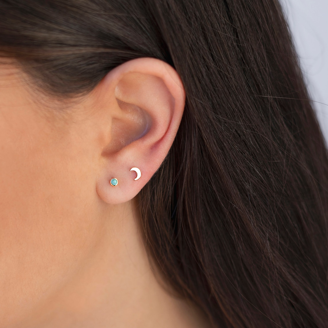 Boucles d'oreilles Lune - Petites boucles d'oreilles en forme de lune