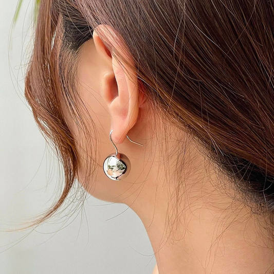 Boucles d'oreilles à boules - Crochets d'oreilles ronds brillants