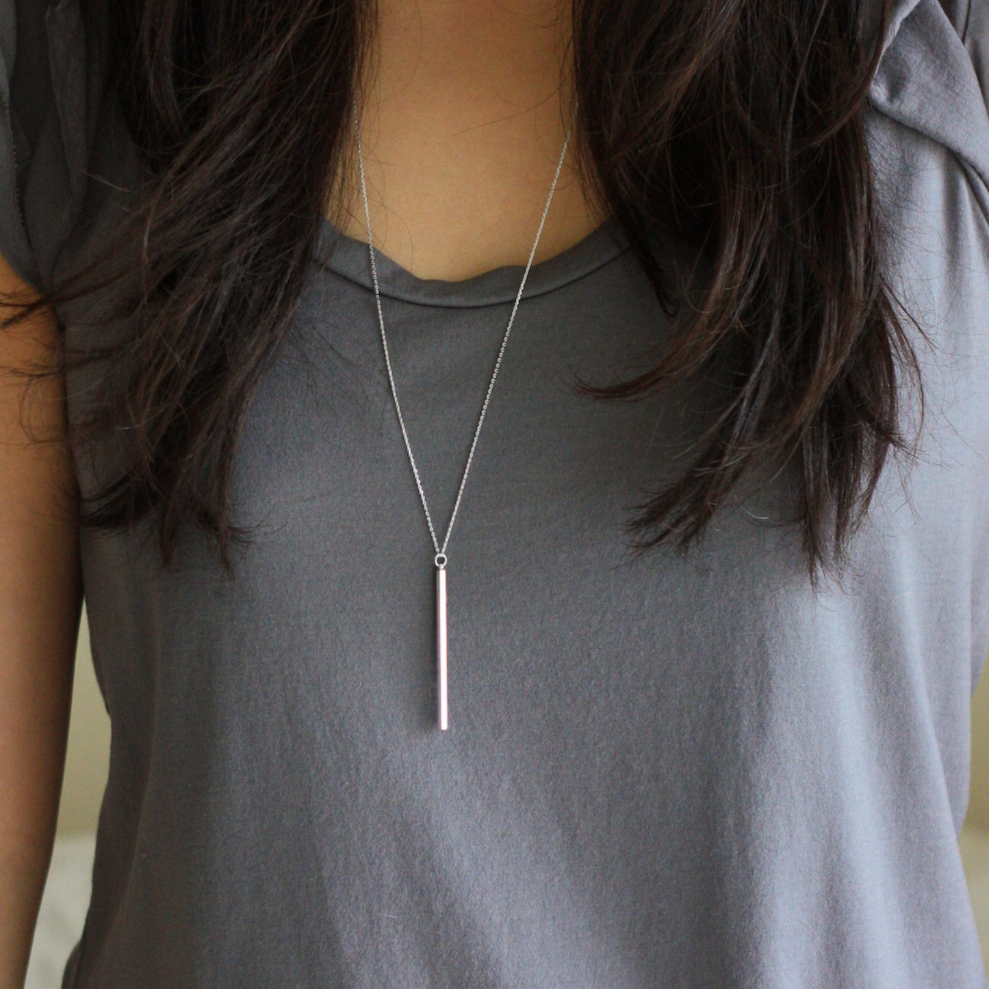 Collier délicat à barres - Collier vertical à barres