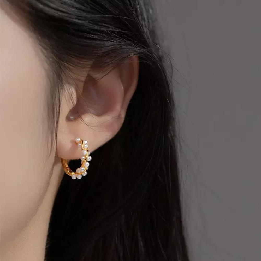 Boucles d'oreilles en perles artificielles - Boucles d'oreilles élégantes en perles