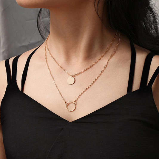 Pendentif Rond - Collier Multilayer