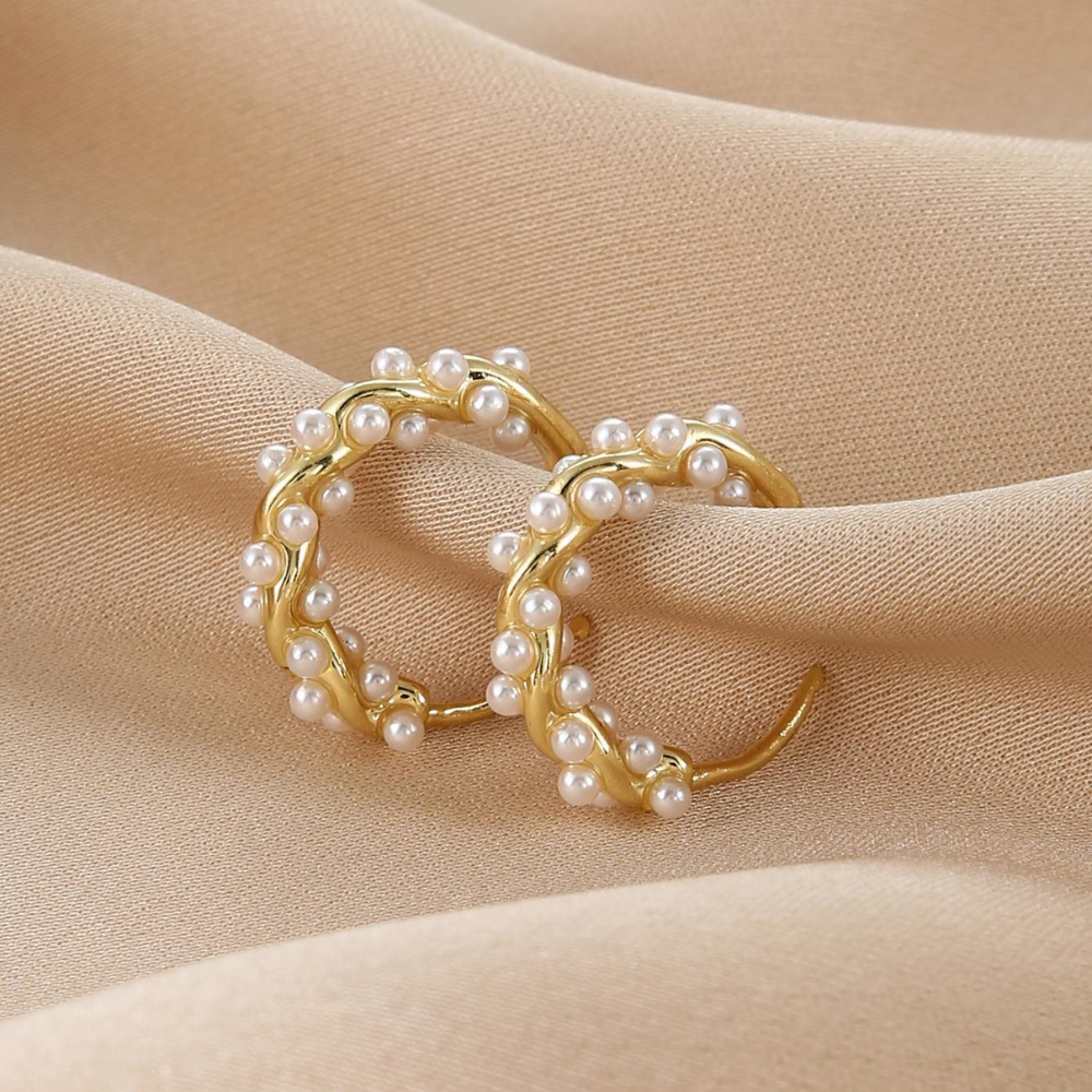 Boucles d'oreilles en perles artificielles - Boucles d'oreilles élégantes en perles