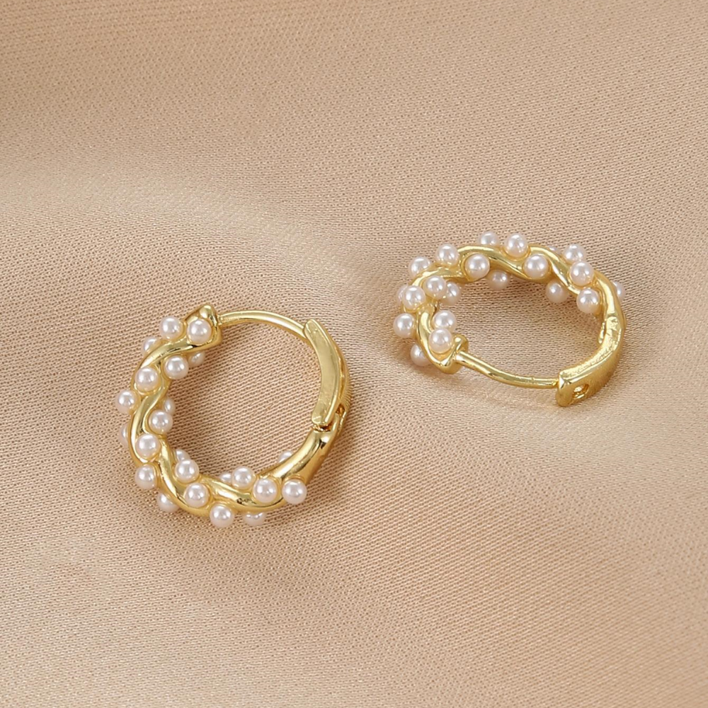 Boucles d'oreilles en perles artificielles - Boucles d'oreilles élégantes en perles