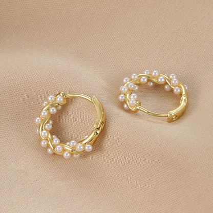 Boucles d'oreilles en perles artificielles - Boucles d'oreilles élégantes en perles