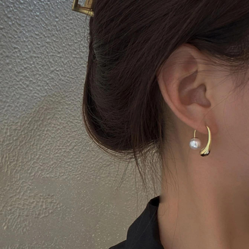 Boucles d'oreilles Goutte d'eau perle - Boucles d'oreilles goutte d'eau avec fermoir en perles