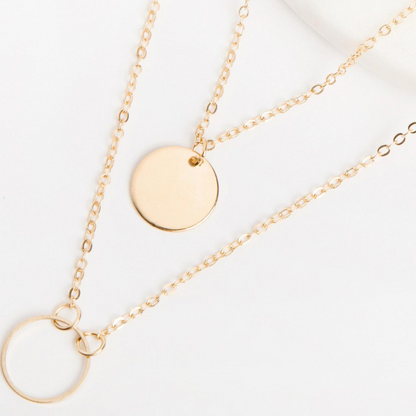 Pendentif Rond - Collier Multilayer