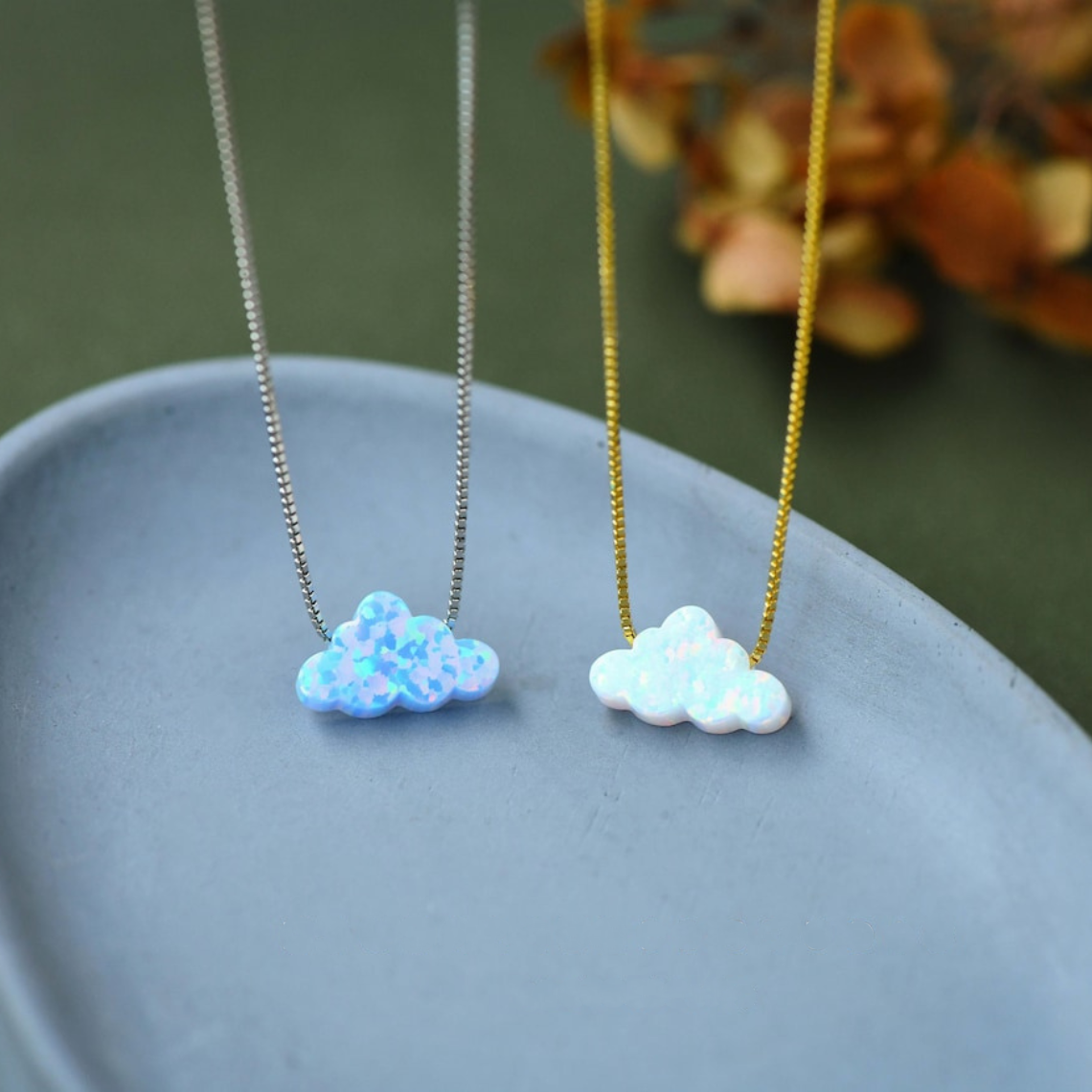 Collier Opale Nuage - Collier Pendentif Nuage
