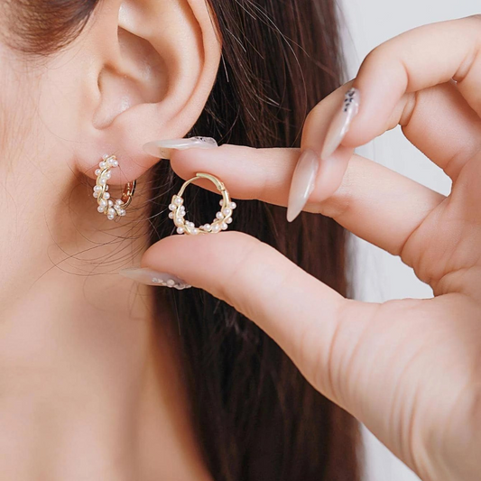 Boucles d'oreilles en perles artificielles - Boucles d'oreilles élégantes en perles