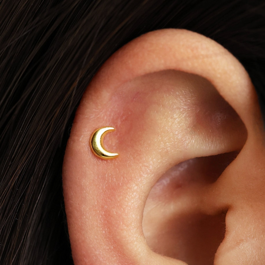 Boucles d'oreilles Lune - Petites boucles d'oreilles en forme de lune