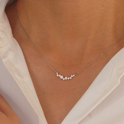 Collier Sourire en Diamant - Collier Fin avec Pendentif Diamant
