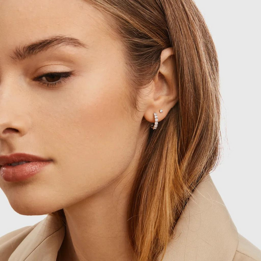 Zircon Hoop Earrings - Diamant Charm Hoops