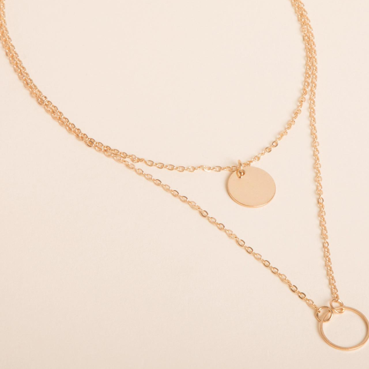 Pendentif Rond - Collier Multilayer