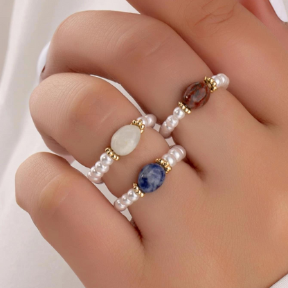 Steinperle - Bague vintage en perles