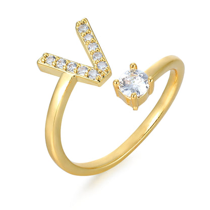 Hinako – Bague Initiale Ajustable Femme