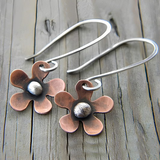 Hera – Boucles d'Oreilles Fleurie en Argent Vintage