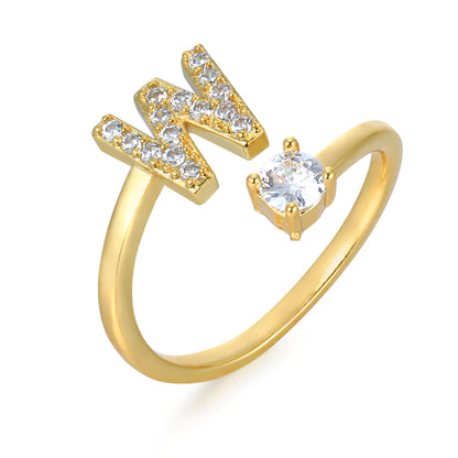 Hinako – Bague Initiale Ajustable Femme