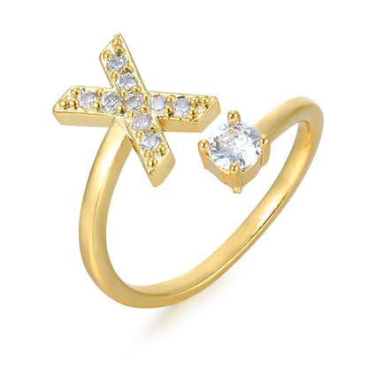 Hinako – Bague Initiale Ajustable Femme