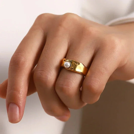 Cerulia – Bague en Perle d'Eau Douce Élégante