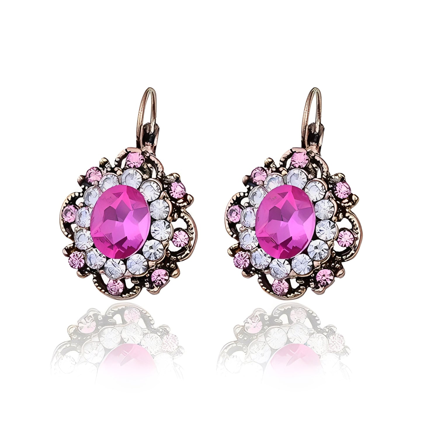 Katie – Boucles Pendantes Cristal & Saphir