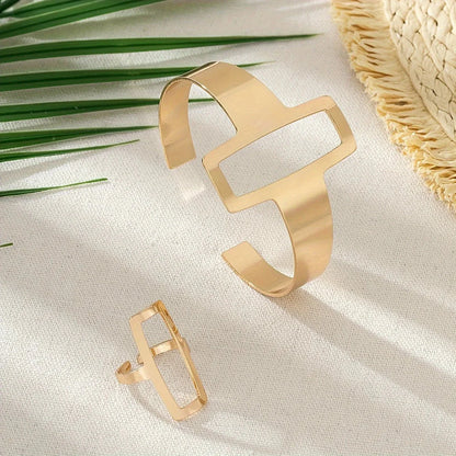 Lina – Duo Bracelet & Bague Rectangle