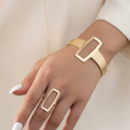 Lina – Duo Bracelet & Bague Rectangle