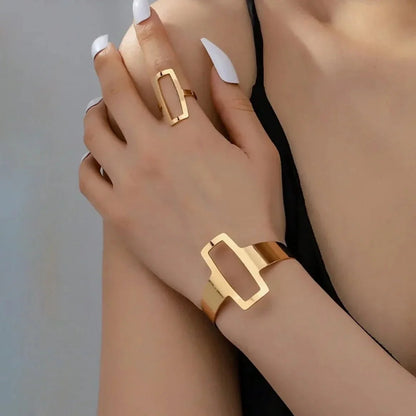 Lina – Duo Bracelet & Bague Rectangle