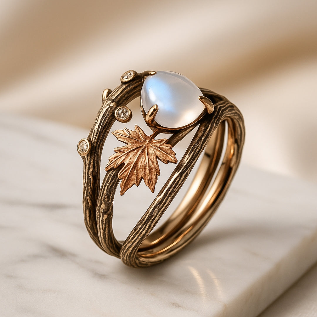 Celestia – Bague Pierre de Lune au Charme Naturel
