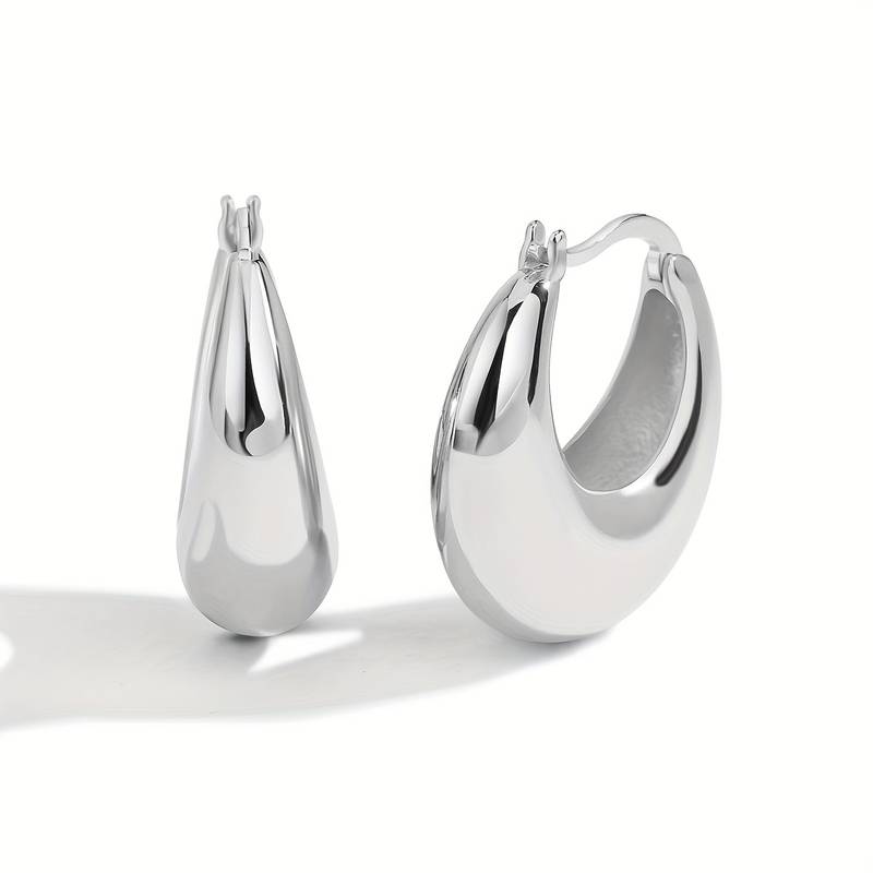 Boucles d'oreilles Chunky plaquées or 18K - Boucles d'oreilles ouvertes Chunky