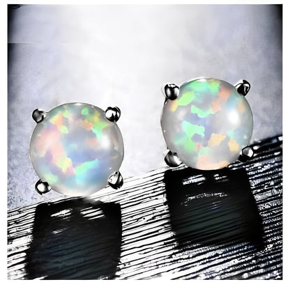 Camille – Boucles Stud Élégantes en Opale