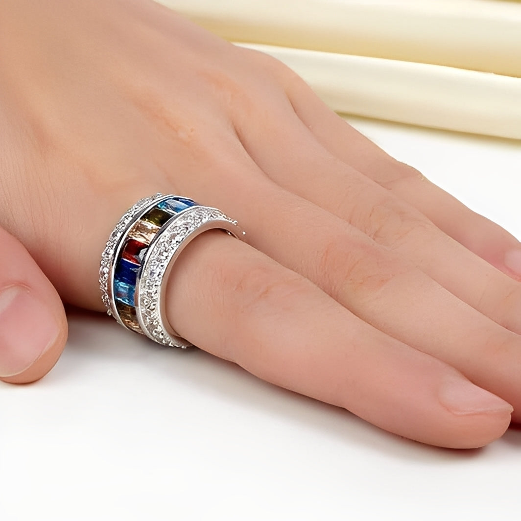 Sheena – Bague Multi-Pierres en Argent 925