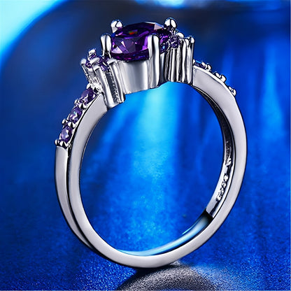 Coralie – Bague Améthyste Violet