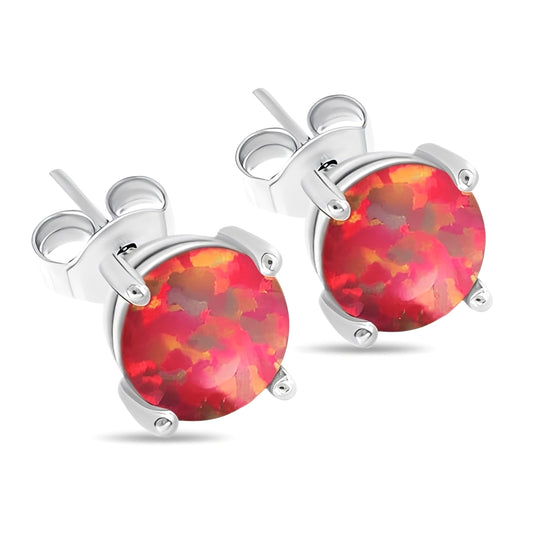 Millie – Boucles Opale de Feu Orange & Argent