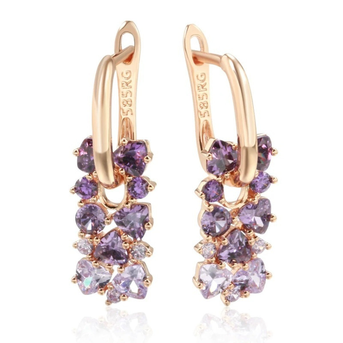 Leah - Boucles d’Oreilles Élégantes Mauves