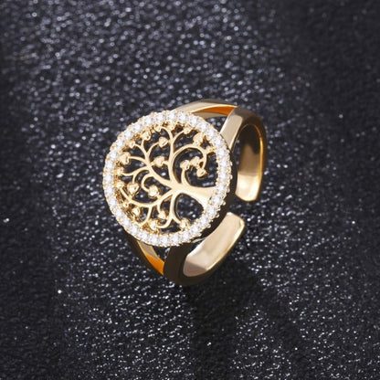 Yelina – Bague Arbre de Vie Dorée ou Argentée