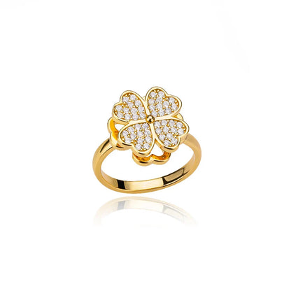 Dazel – Bague Anti-Stress Tournante Trèfle à 4 Feuilles