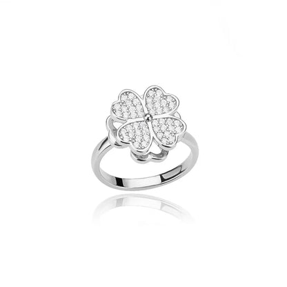 Dazel – Bague Anti-Stress Tournante Trèfle à 4 Feuilles