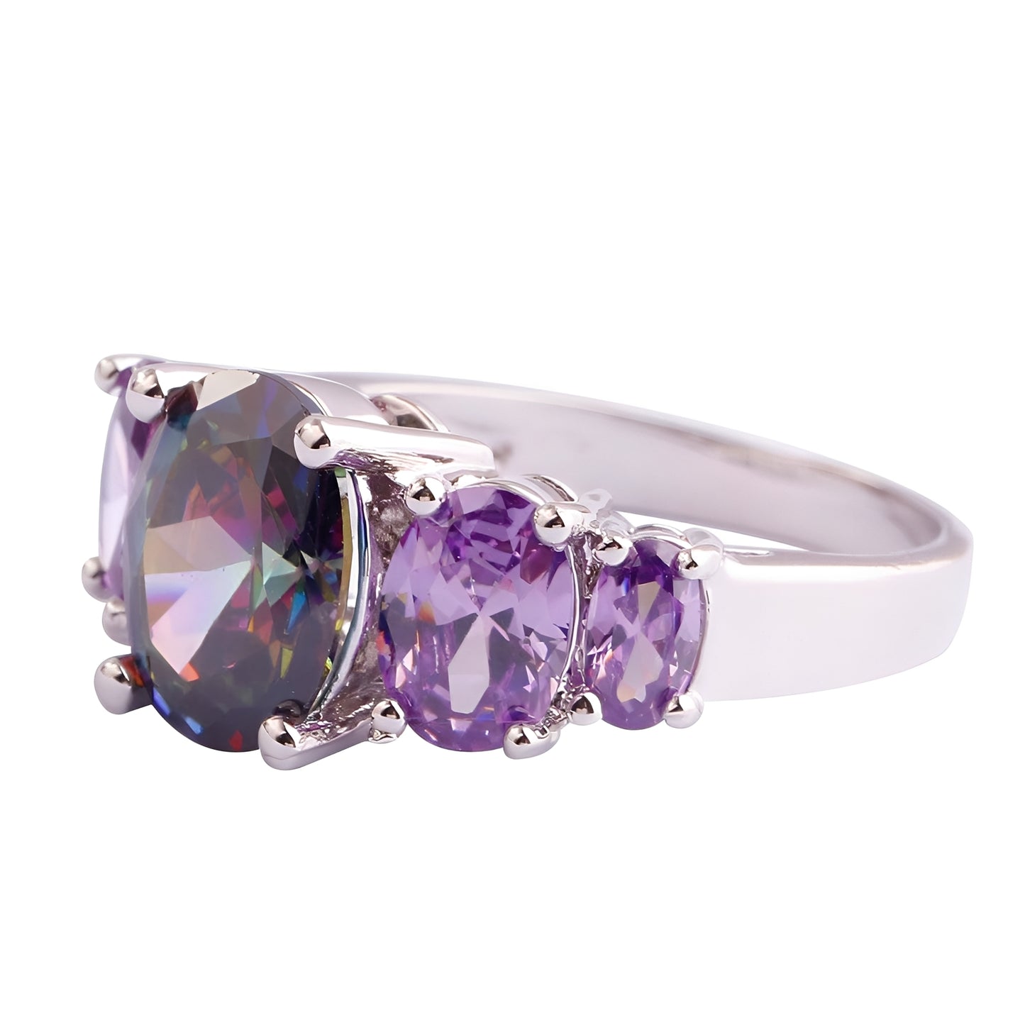 Kira – Bague Étincelante 5 Gemmes Mystiques