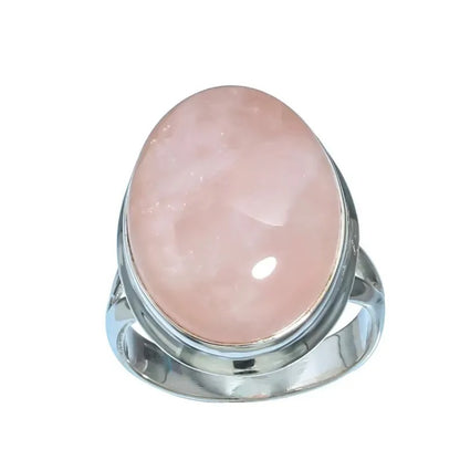 Rosalya – Bague Vintage en Argent et Quartz Rose