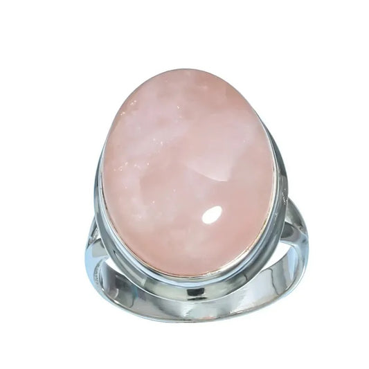 Rosalya – Bague Vintage en Argent et Quartz Rose