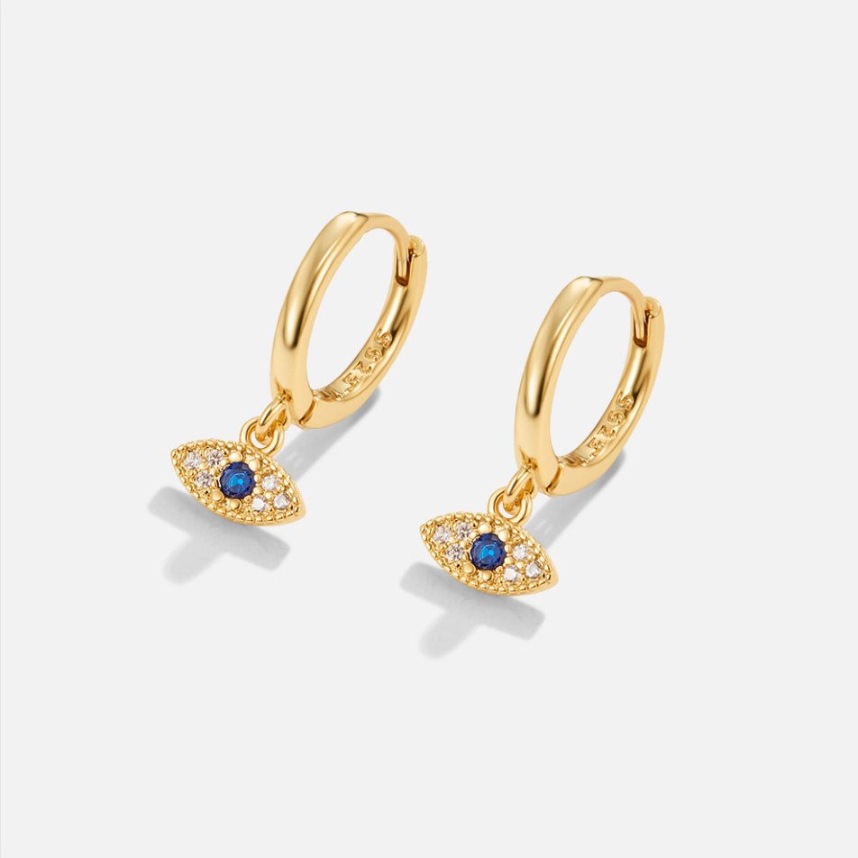 Aylin – Boucles d’Oreilles Œil Bleu Mystique