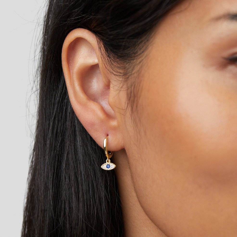 Aylin – Boucles d’Oreilles Œil Bleu Mystique