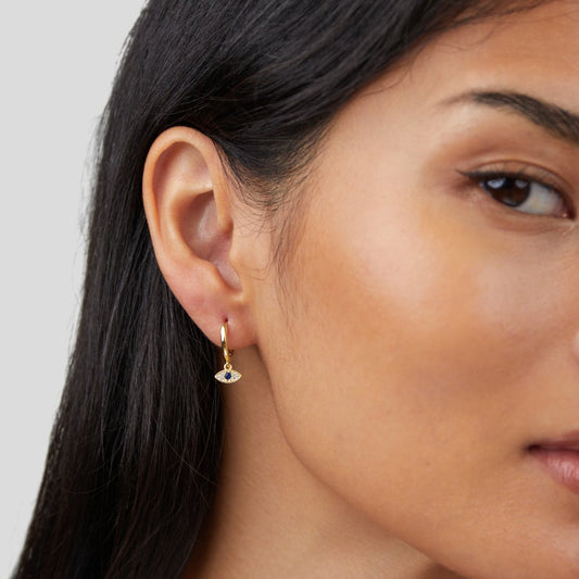 Aylin – Boucles d’Oreilles Œil Bleu Mystique