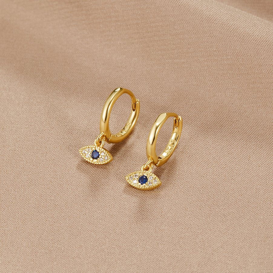 Aylin – Boucles d’Oreilles Œil Bleu Mystique