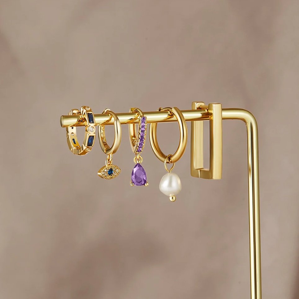 Aylin – Boucles d’Oreilles Œil Bleu Mystique