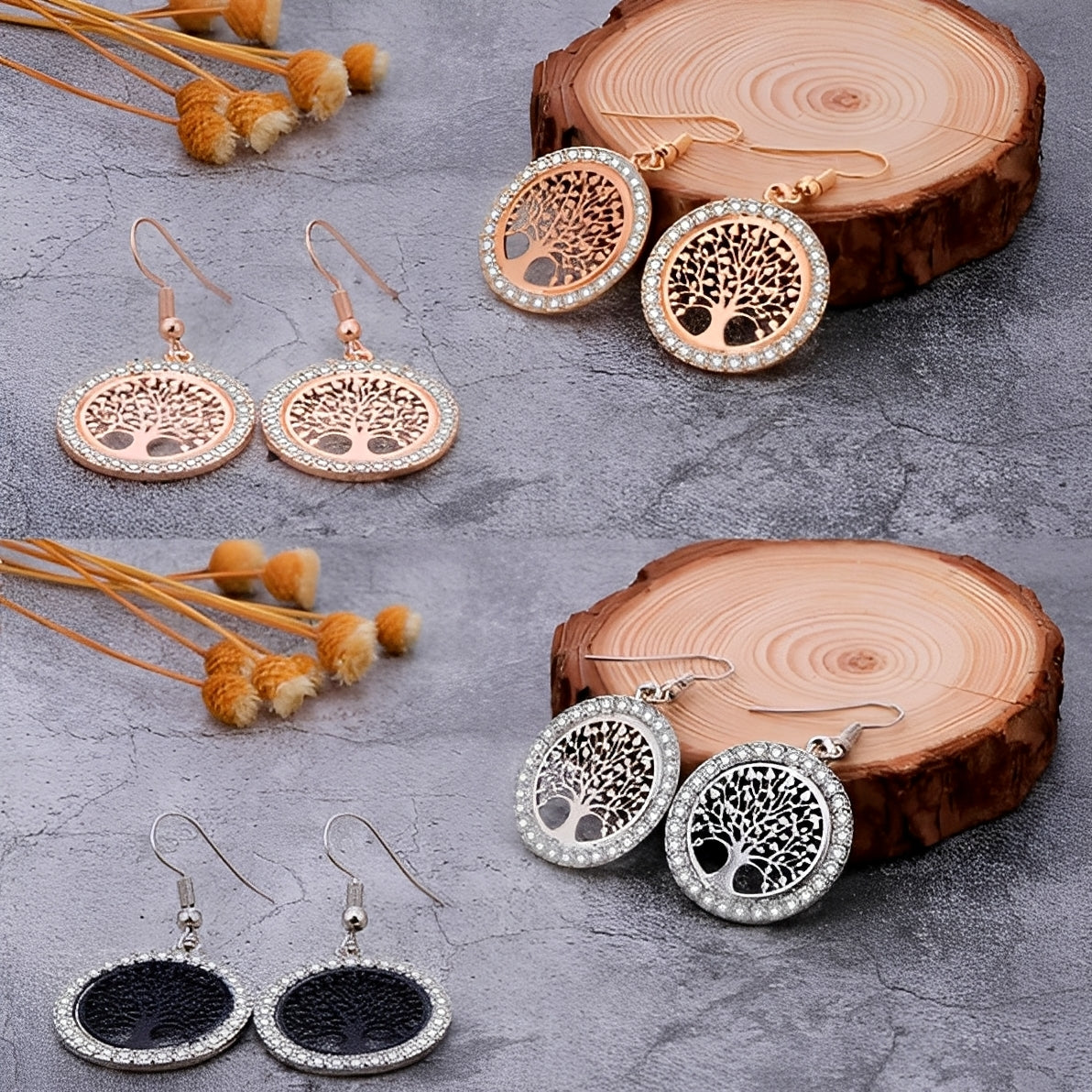 Nerina – Boucles d’Oreilles Symboliques Arbre de Vie