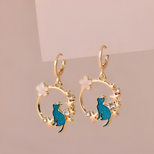 Lynna – Boucles d’Oreilles Chat Mignon
