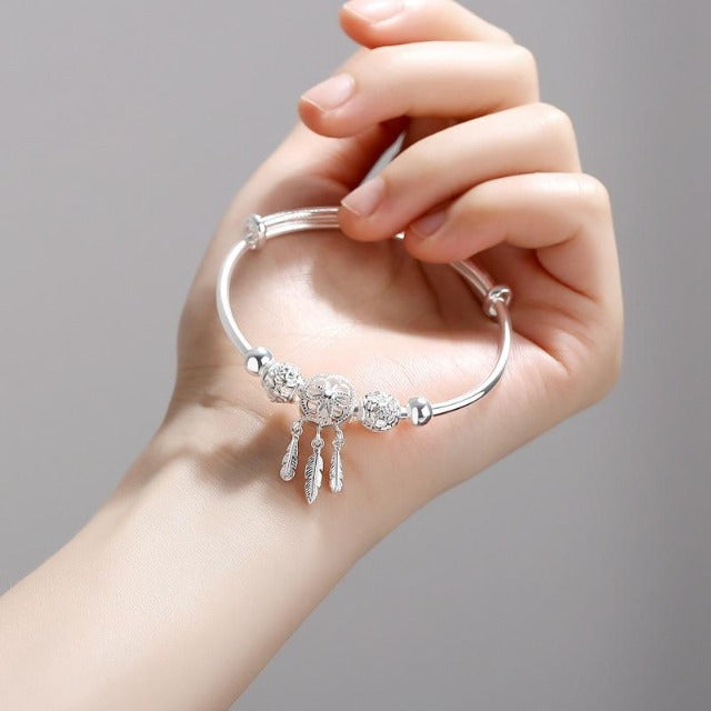 Aylen – Bracelet Attrape-Rêve en Argent Fin