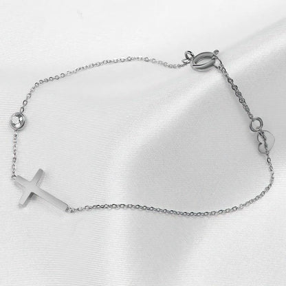 Althea – Bracelet avec Croix pour Femme en Or & Argent