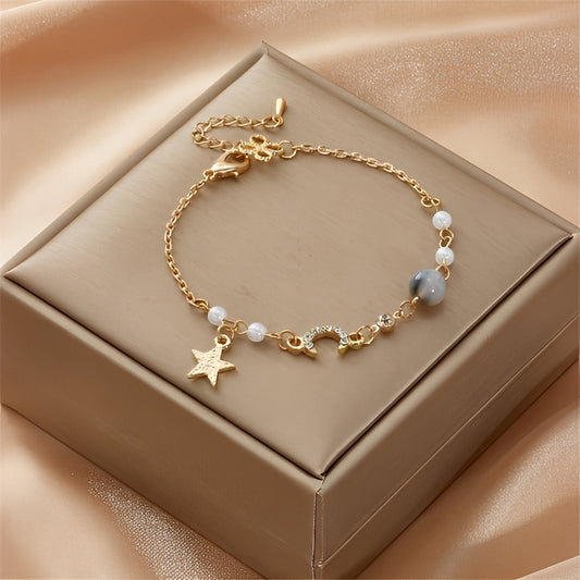 Selina – Bracelet Lune et Étoile